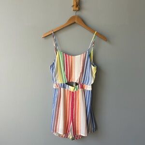 Paper Crane Striped Multicolor Kids Romper
